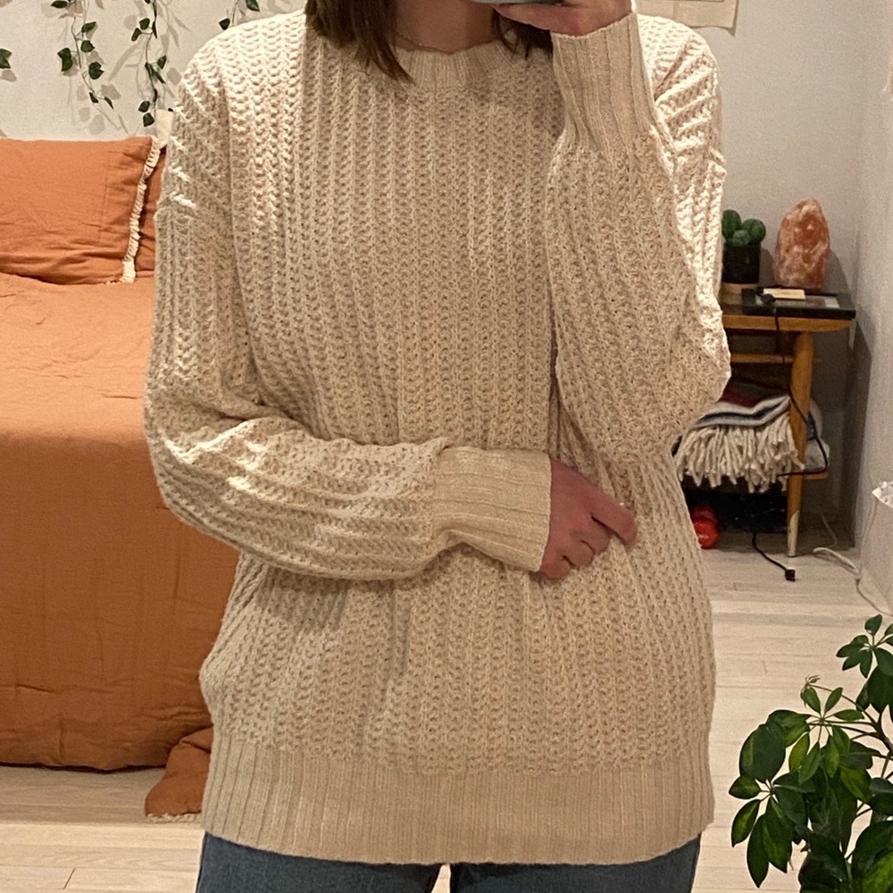 American Eagle Off White Oversized Sweater